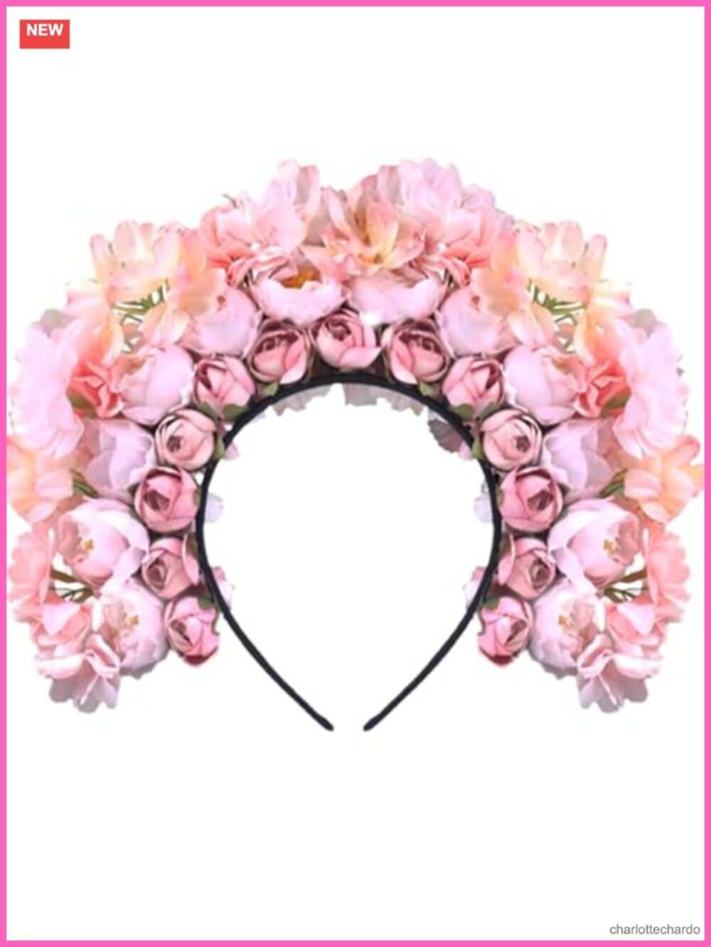 Handmade Fabric Flower Wreath Headband Double Sided Floral Hair Accessory